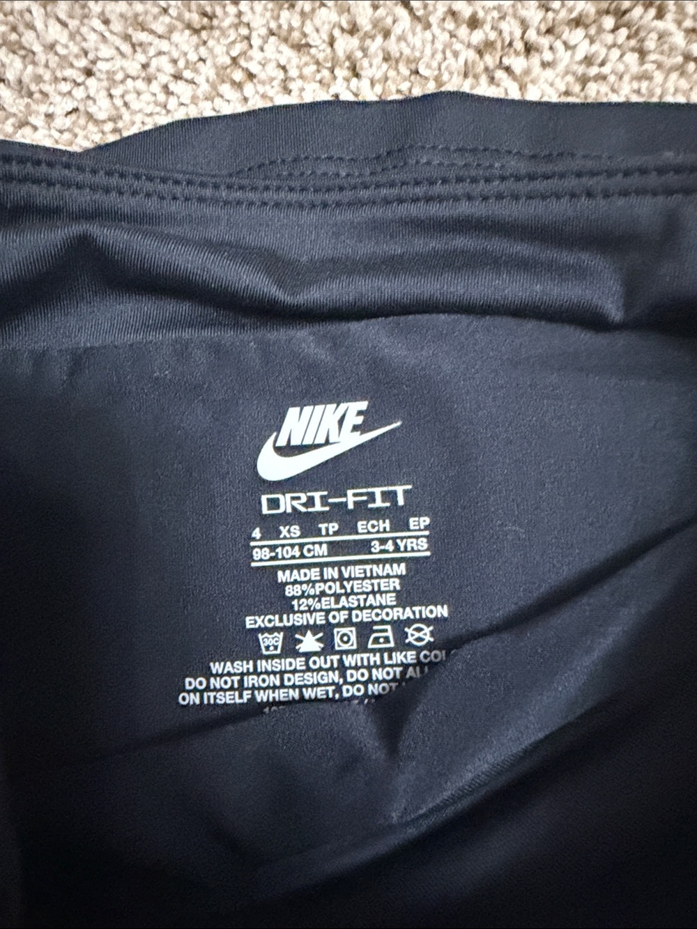 Nike Cream Logo Tee with Black Athletic Skort - Kids - Picture 5 of 6